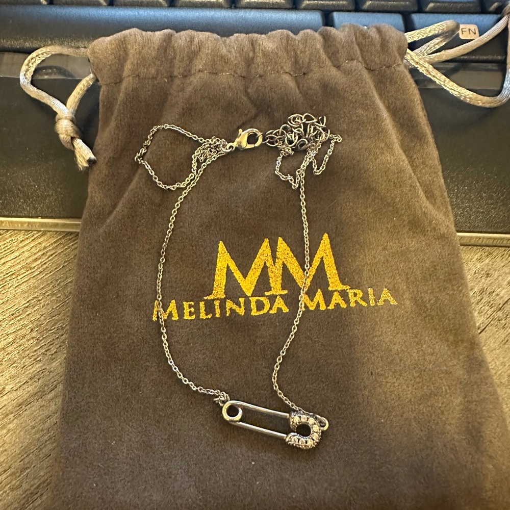 Melinda Maria safety pin necklace